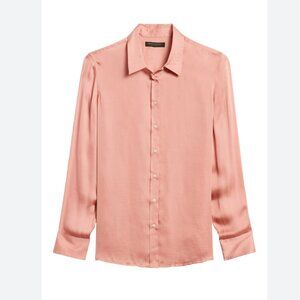 Banana Republic Salmon Satin Dillon Classic Fit Blouse (S-P)